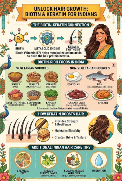 Biotin for Hair Growth: What It Actually Does, Food Sources & When to Supplement India (2025) — Botani Bestie Blog