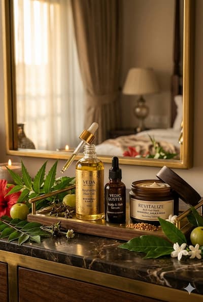 hair oil and serum paired with weekly hair mask routine