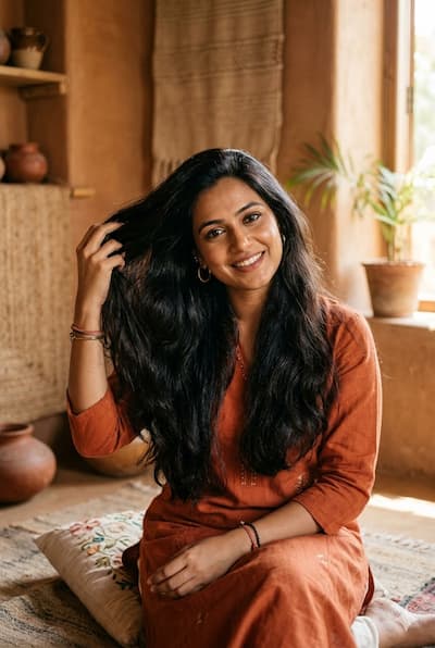 healthy scalp and hair after treating the root cause of hair fall