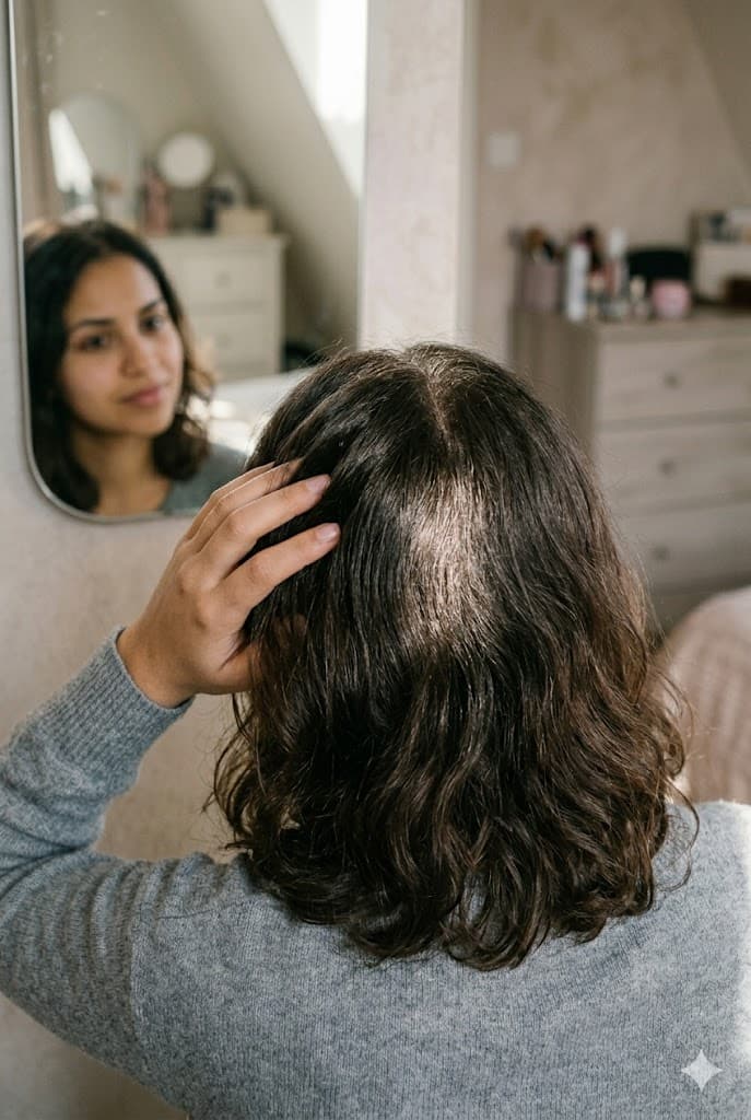 results of DHT-blocking Ayurvedic treatment for PCOS hair fall