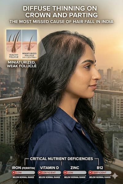 Vitamin & Nutrient Deficiencies That Cause Hair Loss: Iron, Vitamin D, Zinc & B12 — The Honest India Guide (2025) — Botani Bestie Blog
